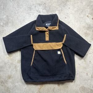 Black Carhartt 1/4 Button Fleece Workwear 014991-W Size L